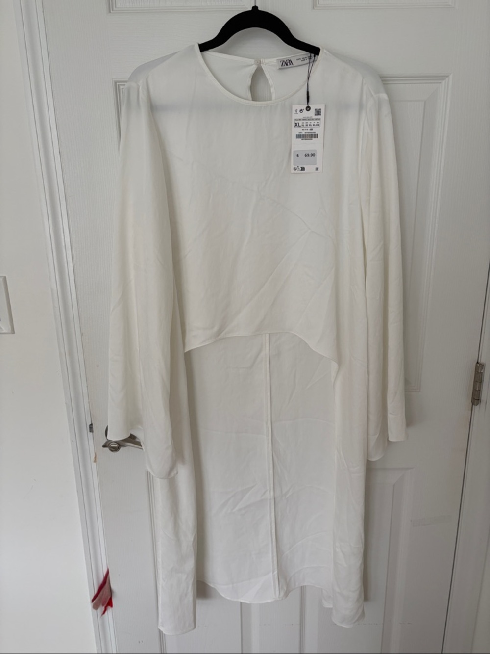 Zara Asymmetrical Tunic Blouse  white